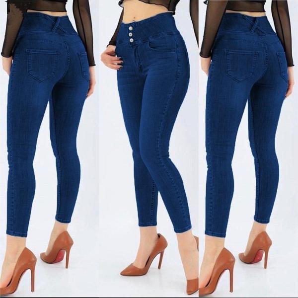 Yüksek Bel Likralı Jean Pantolon 90 Cm - Image 1