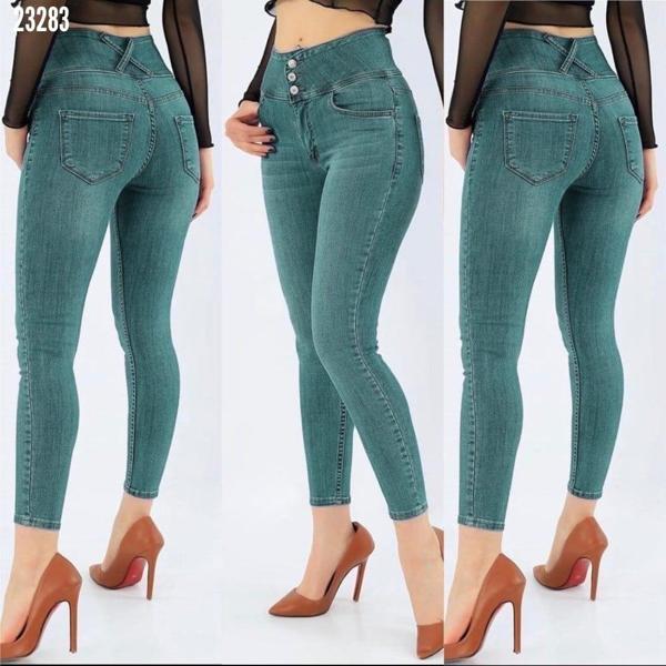 Yüksek Bel Likralı Jean Pantolon 90 Cm - Image 1