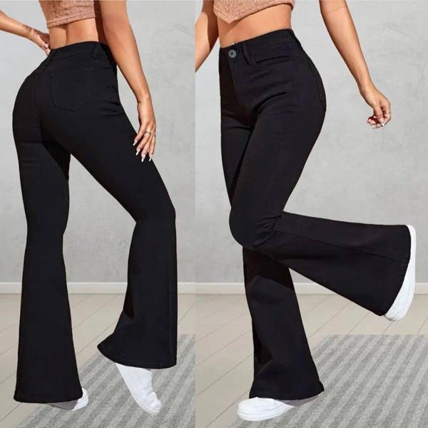 Kadın Yüksek Bel Bol Paça Pantolon - Image 1