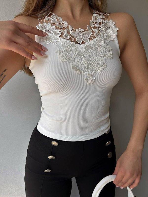 Kadın Ottoman Kumaş Dantel Detaylı Bluz - Image 1