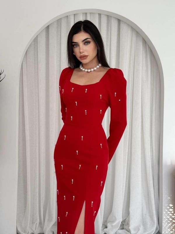 Akit İnci Detaylı Elbise - Image 1