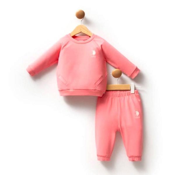 U.S. Polo Assn 2'li Bebek Takımı USB2741 Pembe - Image 1