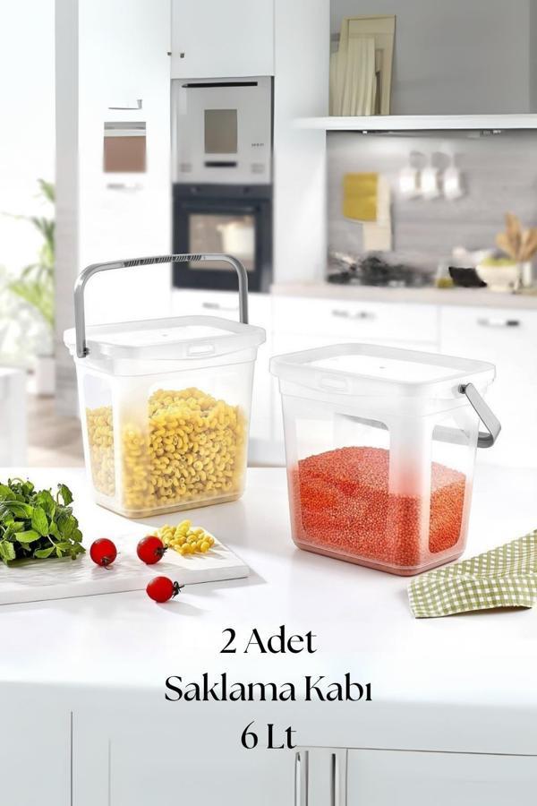 2’li Multibox Erzak Saklama Kabı & Saklama Kutusu 6 Lt Şeffaf - Image 1