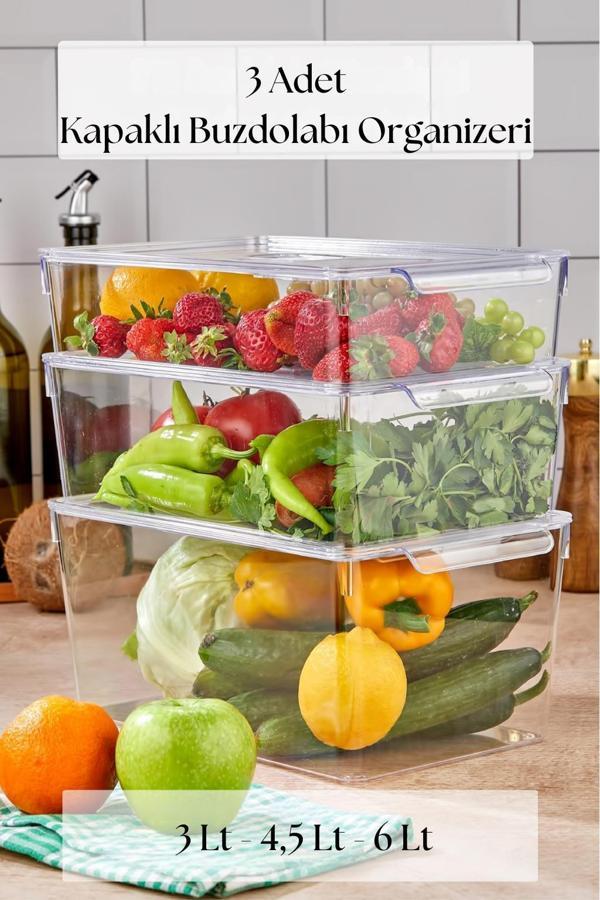 3 Lü Buzdolabı Organizeri MIX Set (3 lt + 4,5 lt + 6 lt) - Image 1