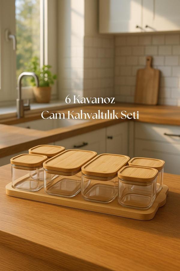 6’lı Cam Kahvaltı Seti 13 Parça - Image 1