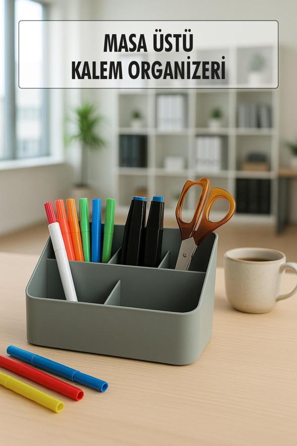 Masaüstü Kalem & Düzenleyici Kalemlik Gri - Image 1