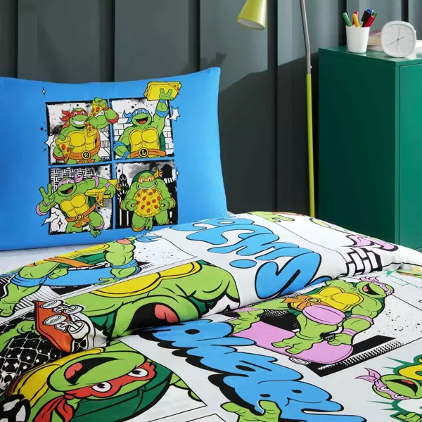 Taç Lisanslı Ninja Turtles Four Tek Kişilik Pamuk Nevresim Takımı - Image 1