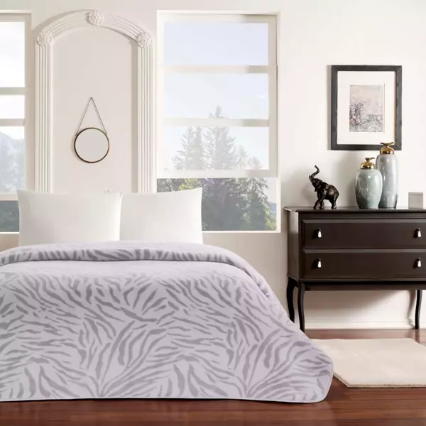 TAÇ ZOE POLYESTER BATTANİYE TAKIMI GRİ - Image 1