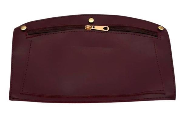 Angel Çanta Aksesuar 24x15 cm Bordo  Renk Troklu Suni Deri Cep Light Gold Metalli - Image 1