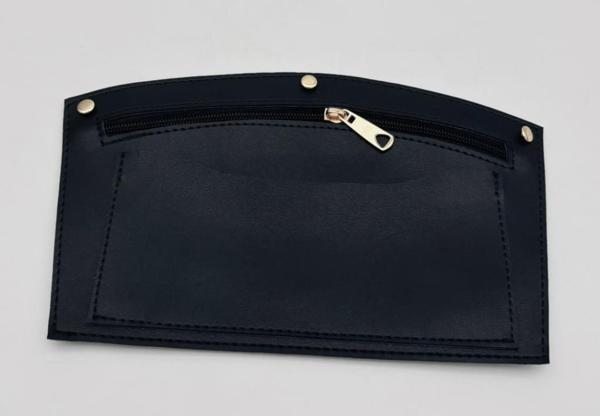 Angel Çanta Aksesuar 24x15 cm Lacivert Renk Troklu Suni Deri Cep Light Gold Metalli - Image 1