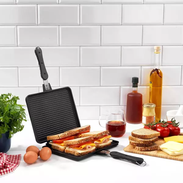 Schafer Tastemake Döküm Ocak Üstü Tost Izgara 20x26 Cm-2 Parça - Image 1