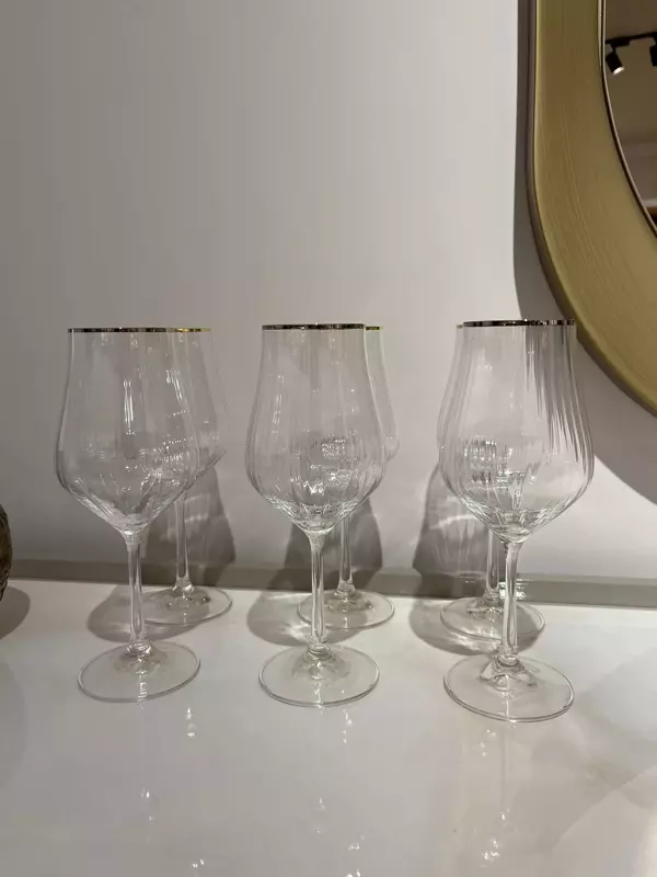 Schafer Tulipa Optik Ayaklı Kadeh 6 Parça-Platin - Image 1