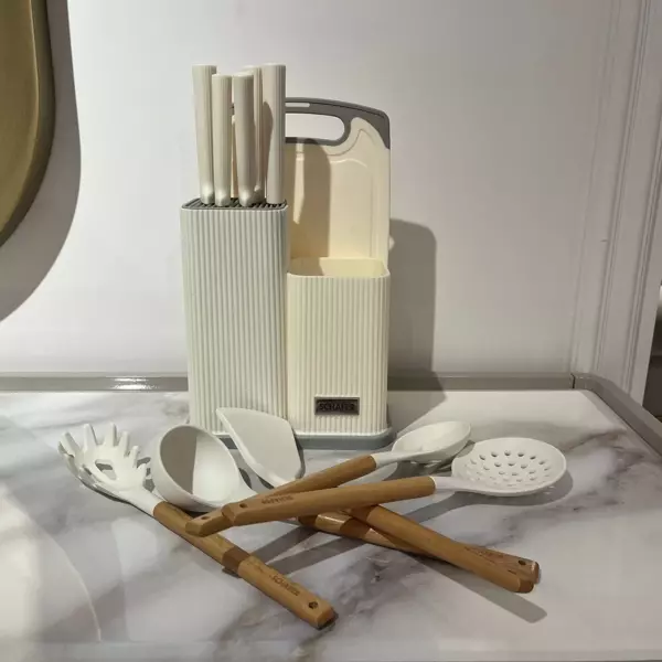 Schafer Forge Bıçak ve Servis Seti 12 Parça-Krem - Image 1