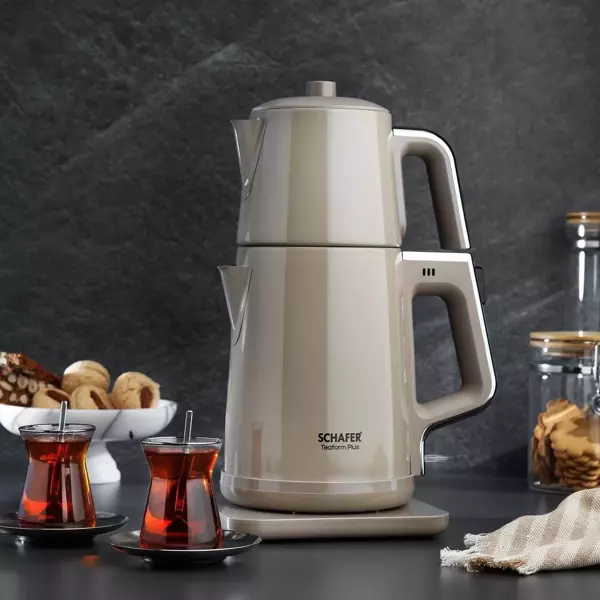Schafer Teaform Plus Paslanmaz Çay Makinesi-Bej - Image 1