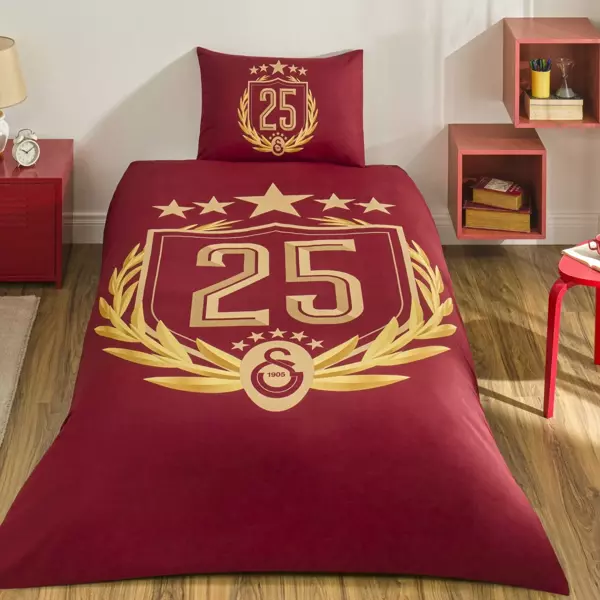 Taç Lisanslı Galatasaray 25.Şampiyonluk Tek Kişilik Nevresim Takımı - Image 1