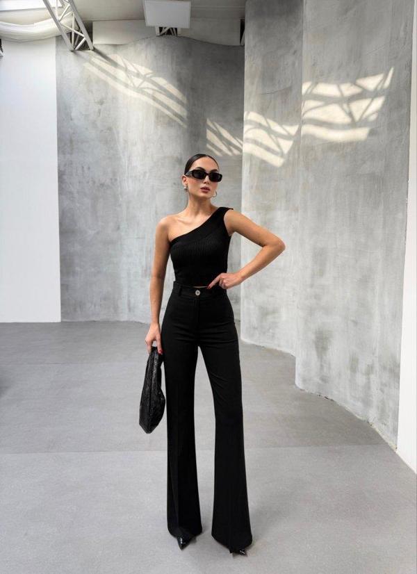 230 Gr Poly Viscose Full Lycra İspanyol Paça Pantolon - Image 1