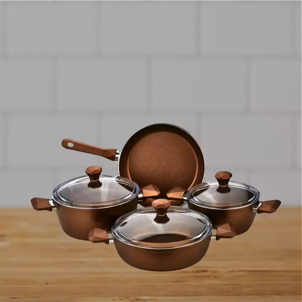PİERRE CARDİN 7 PARÇA GRANIKS TENCERE SETİ ROSEGOLD - Image 1