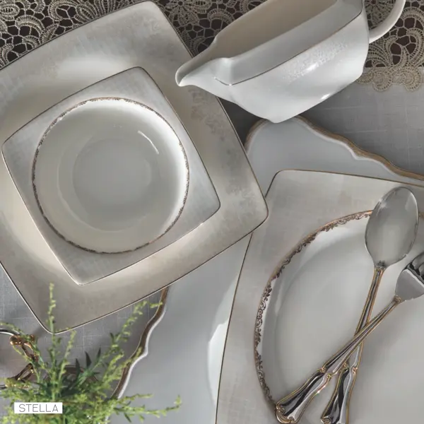 Pierre Cardin Stella Kare 60 Parça 12 Kişilik Yemek Takımı - Image 1