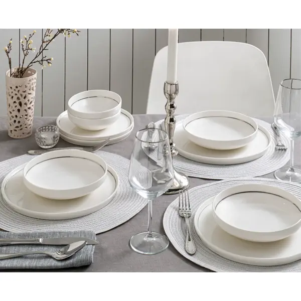 Pierre Cardin Swan Silver 24 Parça 6 Kişilik Yemek Takımı - Image 1