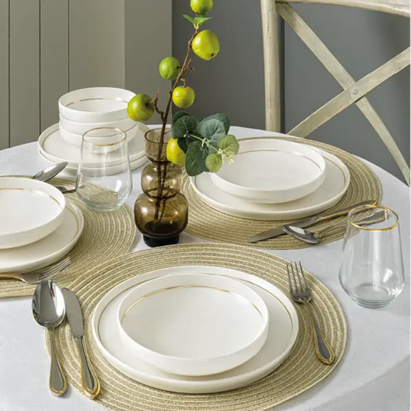 Pierre Cardin Swan Gold 24 Parça 6 Kişilik Yemek Takımı - Image 1
