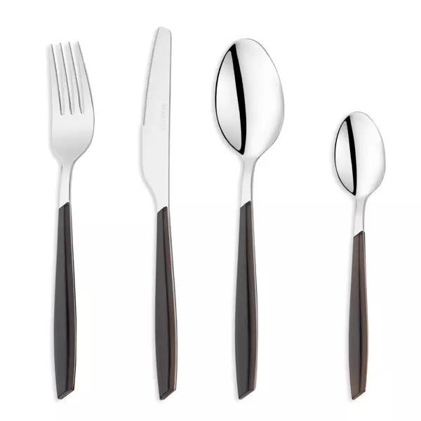Schafer Mona 24 Parça 6 Kişilik Çatal Kaşık Bıçak Takımı Siyah - Image 1