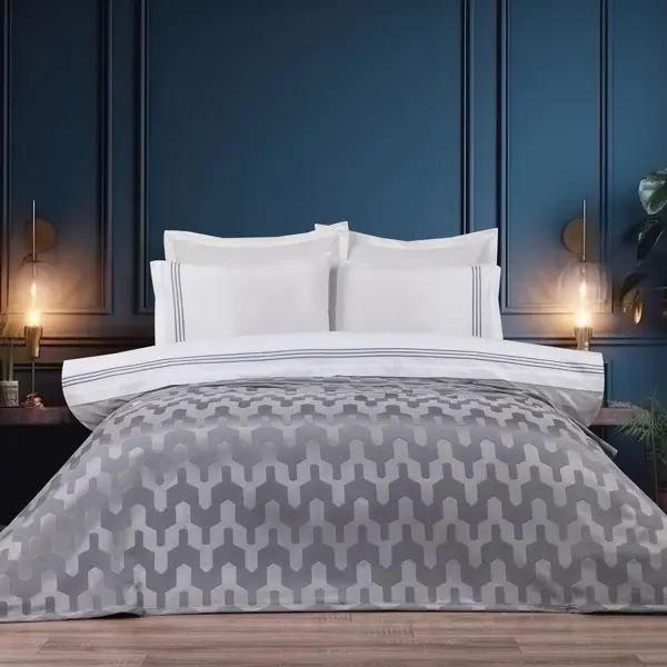 Schafer Home Scala Şönil Çift Kişilik Yatak Örtüsü Seti 7 Parça Gri - Image 1