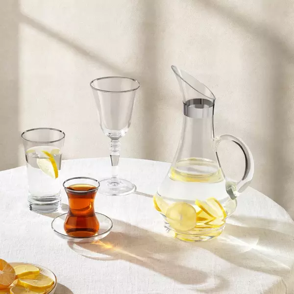 Schafer Alisa 49 Parça Cam Bardak Seti Platin - Image 1