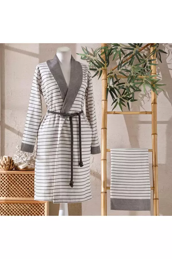 TAÇ BAMBU DREAMS BORNOZ SET GRİ L/XL - Image 1