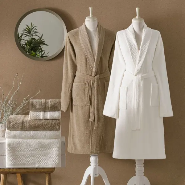 TAÇ BLİSS PURE COTTON AİLE  6'LI SET EKRU-KAHVE - Image 1