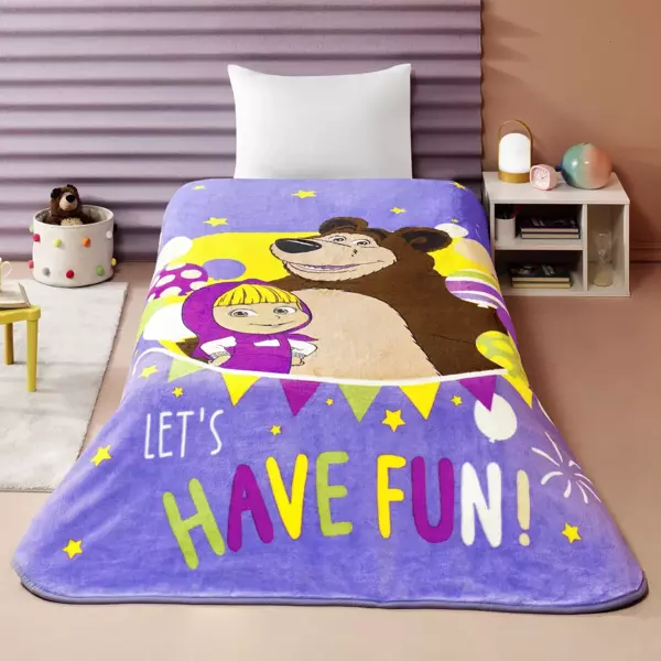 TAÇ LİSANSLI MASHA AND THE BEAR FUN BATTANİYE TEK KİŞİLİK - Image 1