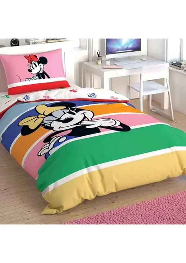 TAÇ LİSANSLI MINNIE MOUSE RAINBOW NEVRESİM TAKIMI - Image 1