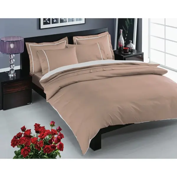 TAC PRESTIGE SATEN DELUX ÇİFT KİŞİLİK NEVRESİM TAKIMI CAPPUC - Image 1