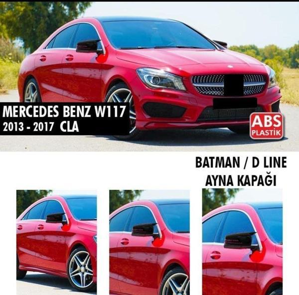 Mercedes Cla Uyumlu Serisi W117 (2013-2017) Batman Ayna Kapağı (Parlak Siyah) - Image 1