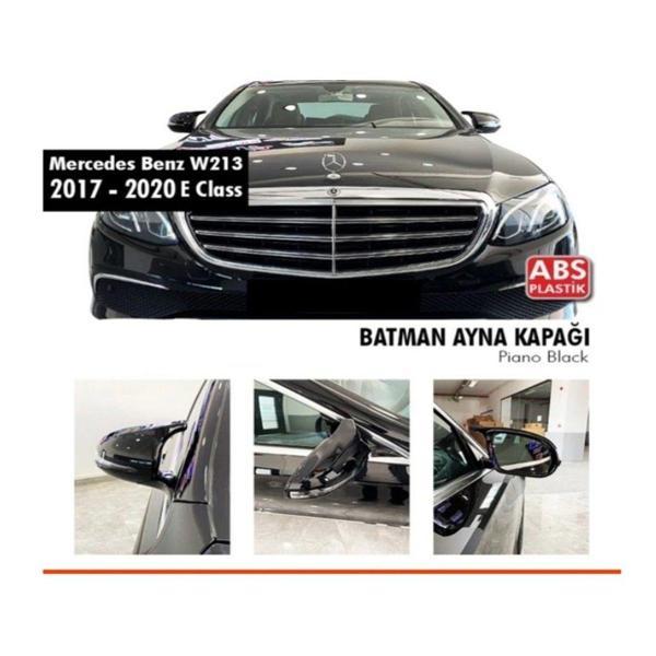 Mercedes E Uyumlu Serisi W213 Batman Yarasa Ayna Kapağı (Parlak Siyah) - Image 1