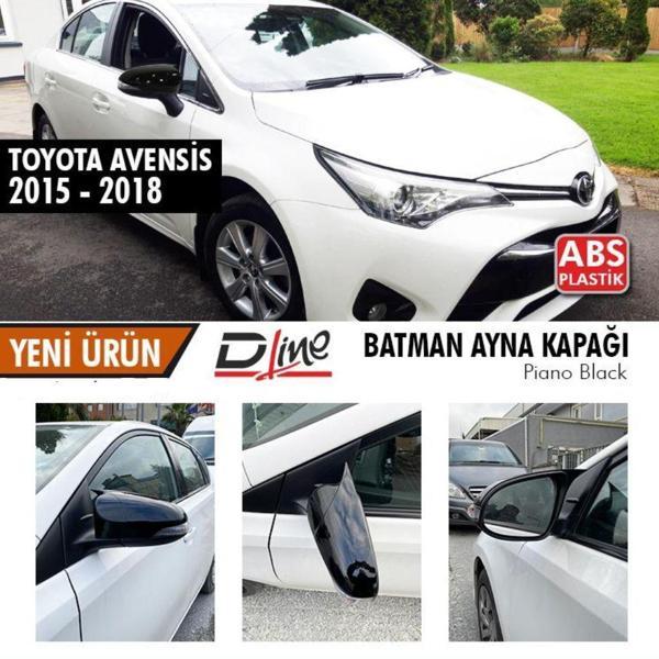 Toyota Avensis Uyumlu (2015-2018) Batman Yarasa Ayna Kapağı (Piano Black) - Image 1