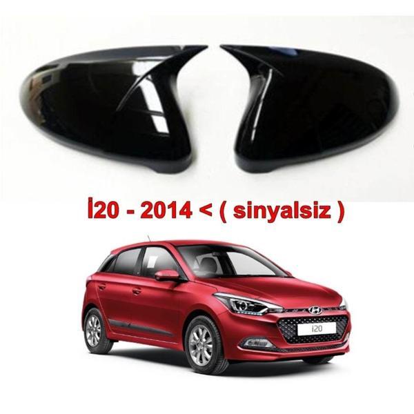 Hyundai İ20 Uyumlu 2014-2018 Sinyalsiz Batman Yarasa Ayna Kapağı (Parlak Siyah) - Image 1