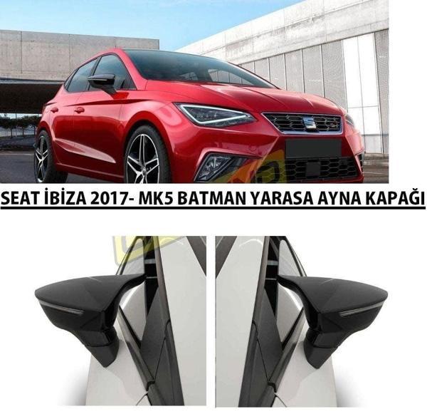 Seat İbiza Uyumlu Mk5 2017 Sonrası Batman Yarasa Ayna Kapağı (Piano Black) - Image 1