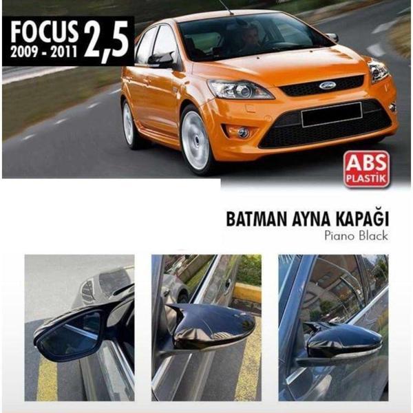 Ford Focus Uyumlu 45414 (2009-2011) Hatchback Batman Yarasa Ayna Kapağı (Parlak Siyah) - Image 1