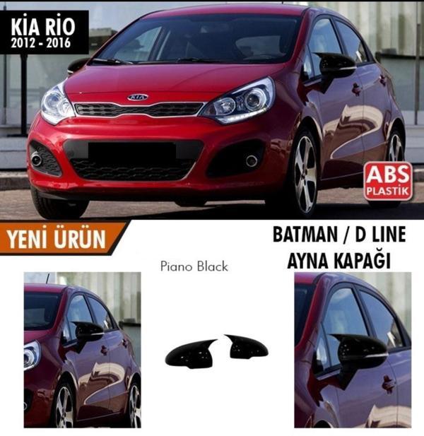 Kia Rio Uyumlu (2012-2016) Batman Yarasa Ayna Kapağı (Parlak Siyah) - Image 1