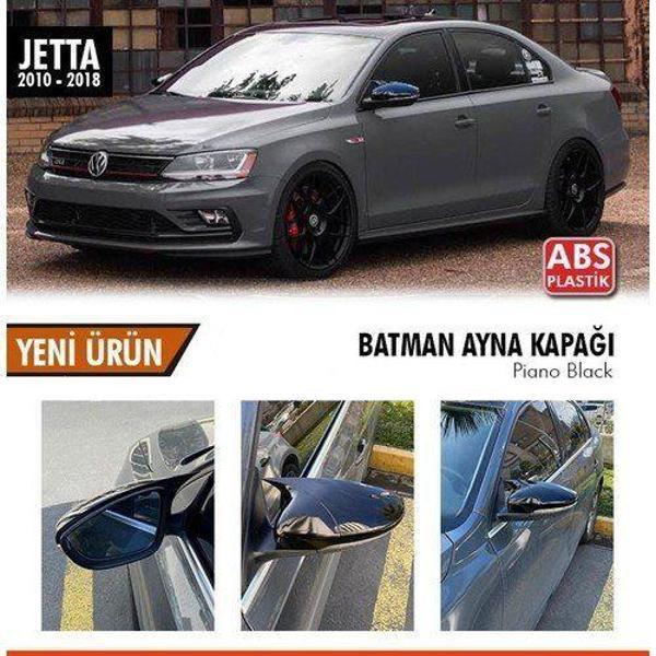 Volkswagen Jetta Uyumlu Mk6 (2011-2018) Batman Yarasa Ayna Kapağı (Parlak Siyah) - Image 1