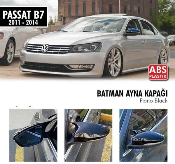 Volkswagen Passat Uyumlu B7 Yarasa Ayna Kapağı (Parlak Siyah) - Image 1