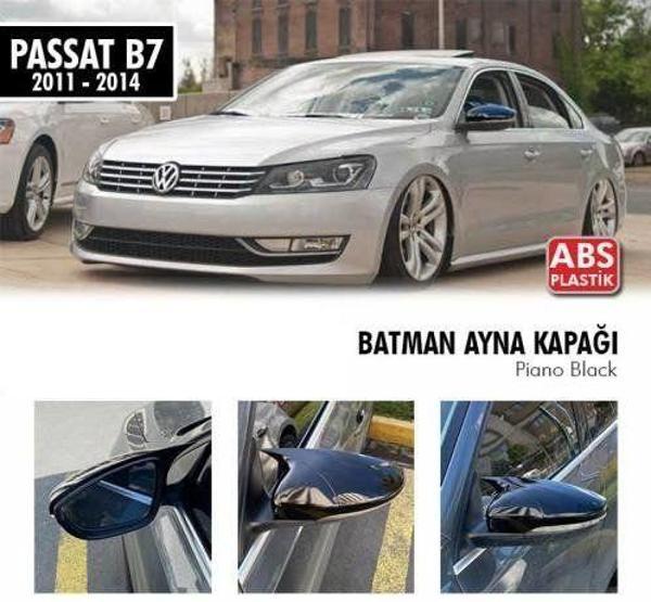 Volkswagen Passat Uyumlu B7 (2011-2014) Batman Yarasa Ayna Kapağı (Parlak Siyah) - Image 1