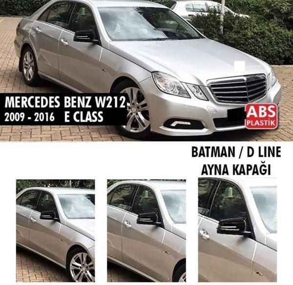 Mercedes E Uyumlu Serisi W212 (2009-2016) Batman Yarasa Ayna Kapağı (Parlak Siyah) - Image 1