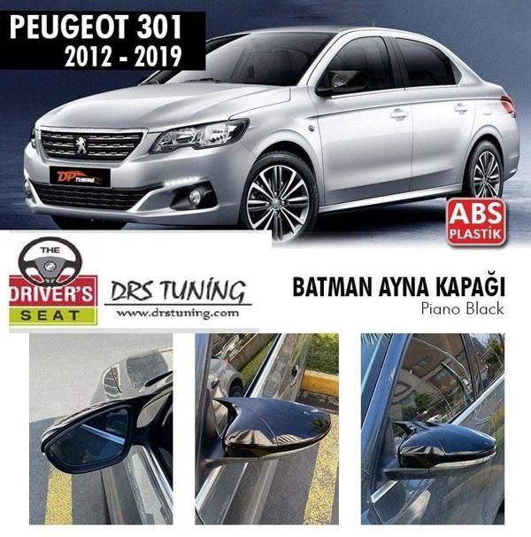 Peugeot 301 Uyumlu (2012-2021) Batman Yarasa Ayna Kapağı (Piano Black) - Image 1