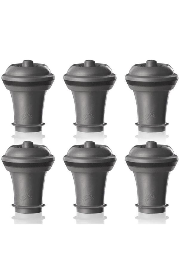 Vacu Vin Şarap Tıpa Seti 6'Li Gri - Image 1