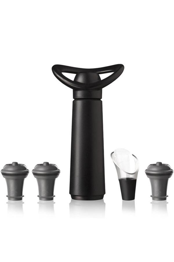 Vacu Vin Şarap Vakum Seti, Concerto Siyah (1 Pompa, 3 Tıpa, 1 Servis Aparatı), Kutulu - Image 1