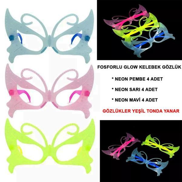 Fosforlu Neon Parti Gözlüğü Seti 12 Adet - Image 1