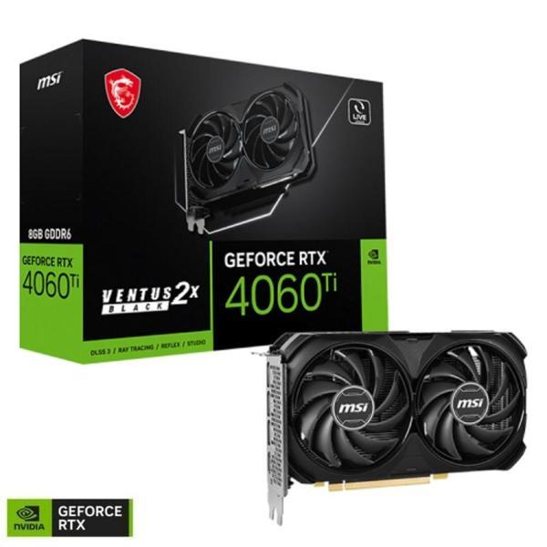MSI GeForce RTX 4060 Ti VENTUS 2X BLACK 8G GDDR6 128Bit DX12 DLSS 3 Gaming (Oyuncu) Ekran Kartı - Image 1