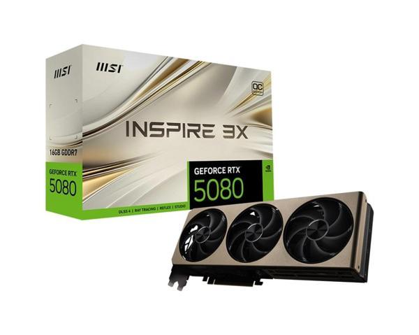 MSI GeForce RTX 5080 16GB INSPIRE 3X OC GDDR7 256Bit DX12 Gaming (Oyuncu) Ekran Kartı - Image 1
