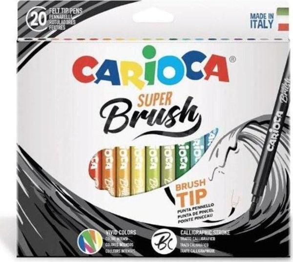 Carıoca Super Brush Box 20pcsFelt Tip Pens - Image 1